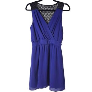 BCBG GENERATION BLUE & BLACK LACE BACK DRESS SIZE 4